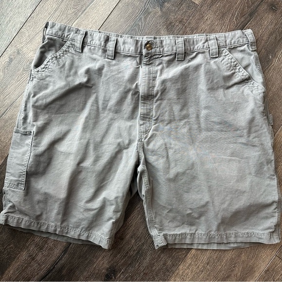 Carhartt Men’s size 50 shorts with tool pockets tan and grey lot of 2 pairs - Picture 3 of 8